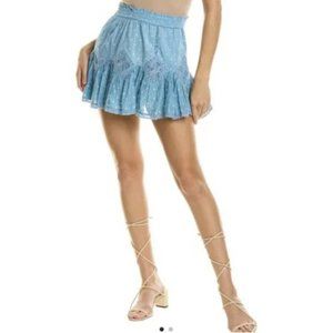 NWT LoveShackFancy Adia Skirt in Blue Bonnet size Large
